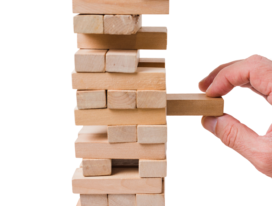 businessman playing jenga 1